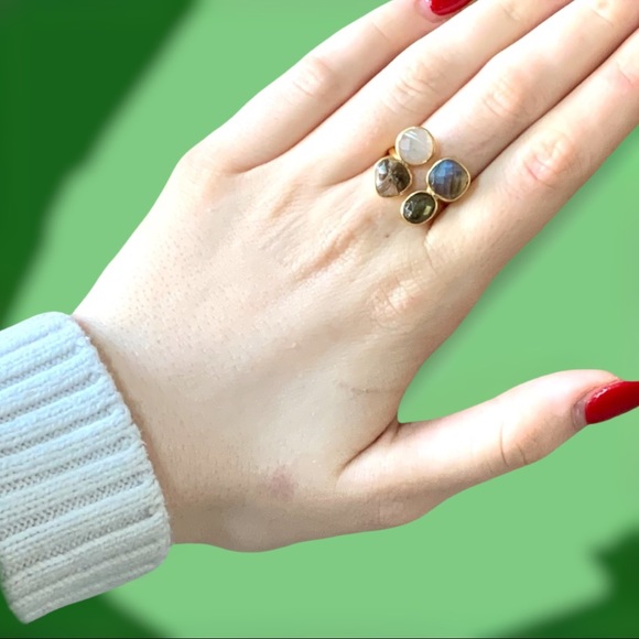 Four Stone Natural-Amazonite Ring - Picture 2 of 4